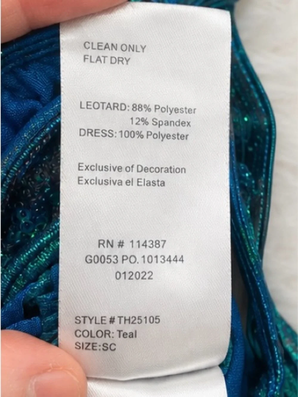 10th House by Revolution Dancewear Teal Sequin Fringe Dance Costume XSC
